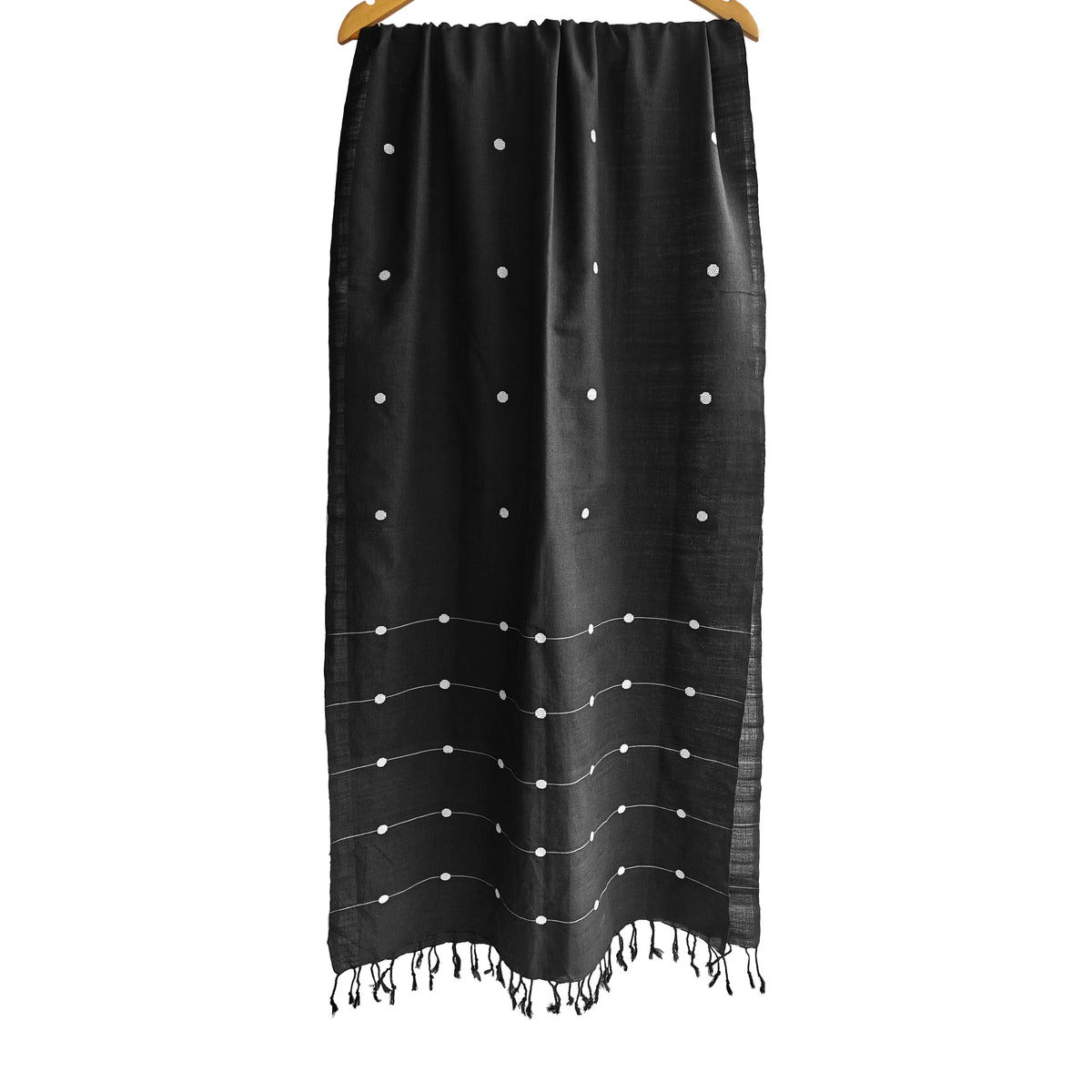 Onyx Black Kamakhya Inspired Cotton Stole - NEST by Arpit Agarwal