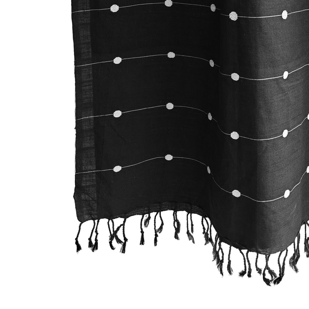 Onyx Black Kamakhya Inspired Cotton Stole - NEST by Arpit Agarwal