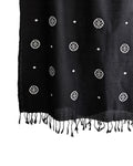 Onyx Black Xopun Pattern Cotton Stole - NEST by Arpit Agarwal