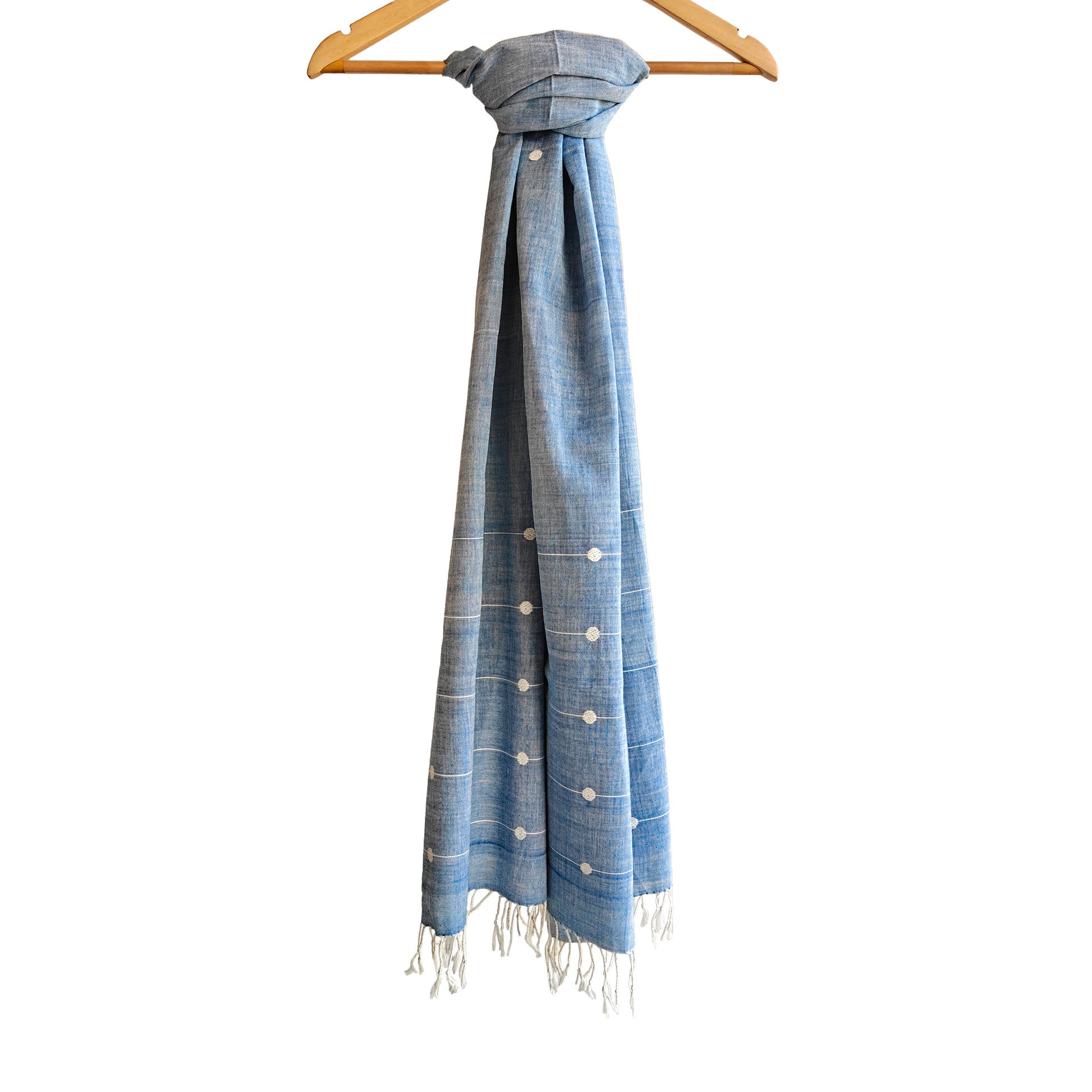 Sky Blue Kamakhya Inspired Cotton Stole - NEST by Arpit Agarwal