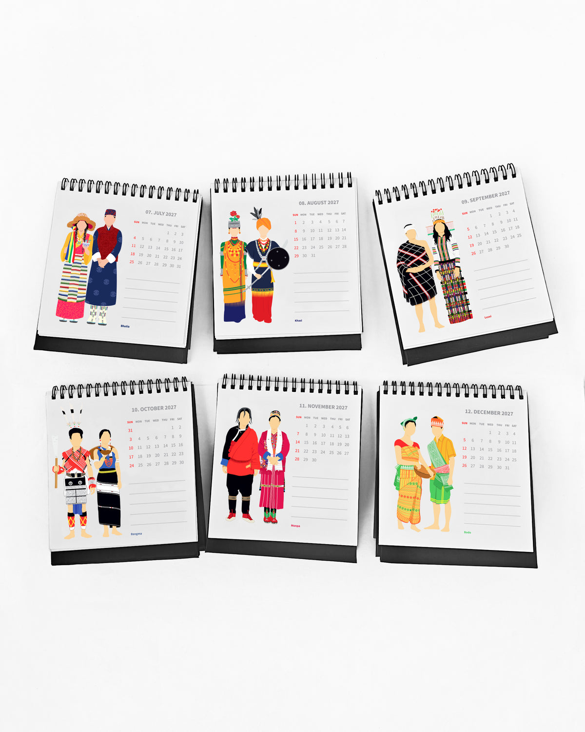 People of North-East India 2027 Desk Calendar
