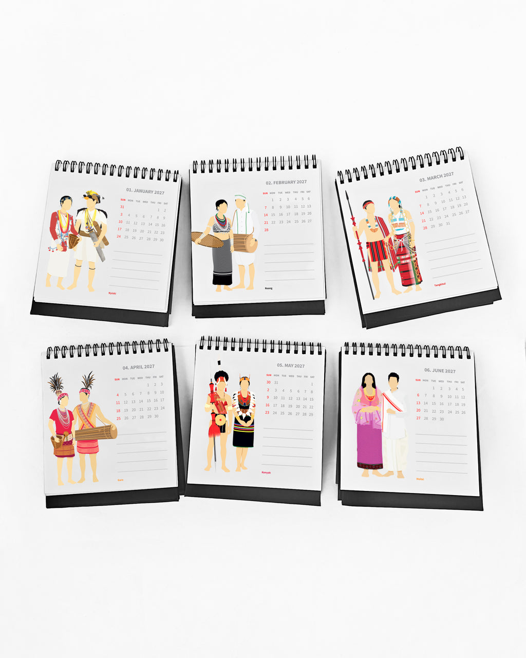 People of North-East India 2027 Desk Calendar