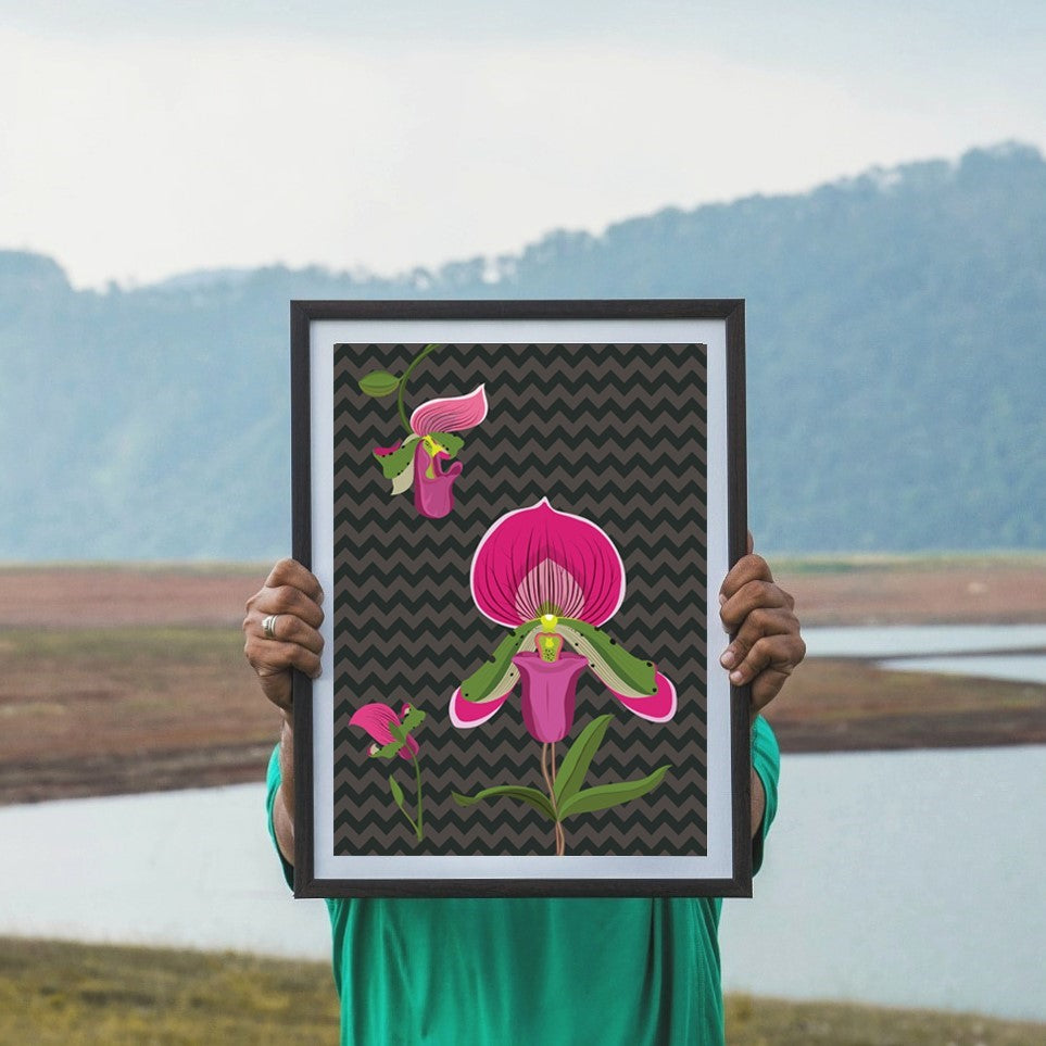 Meghalaya Lady's Slipper - Art Print Only - NEST by Arpit Agarwal