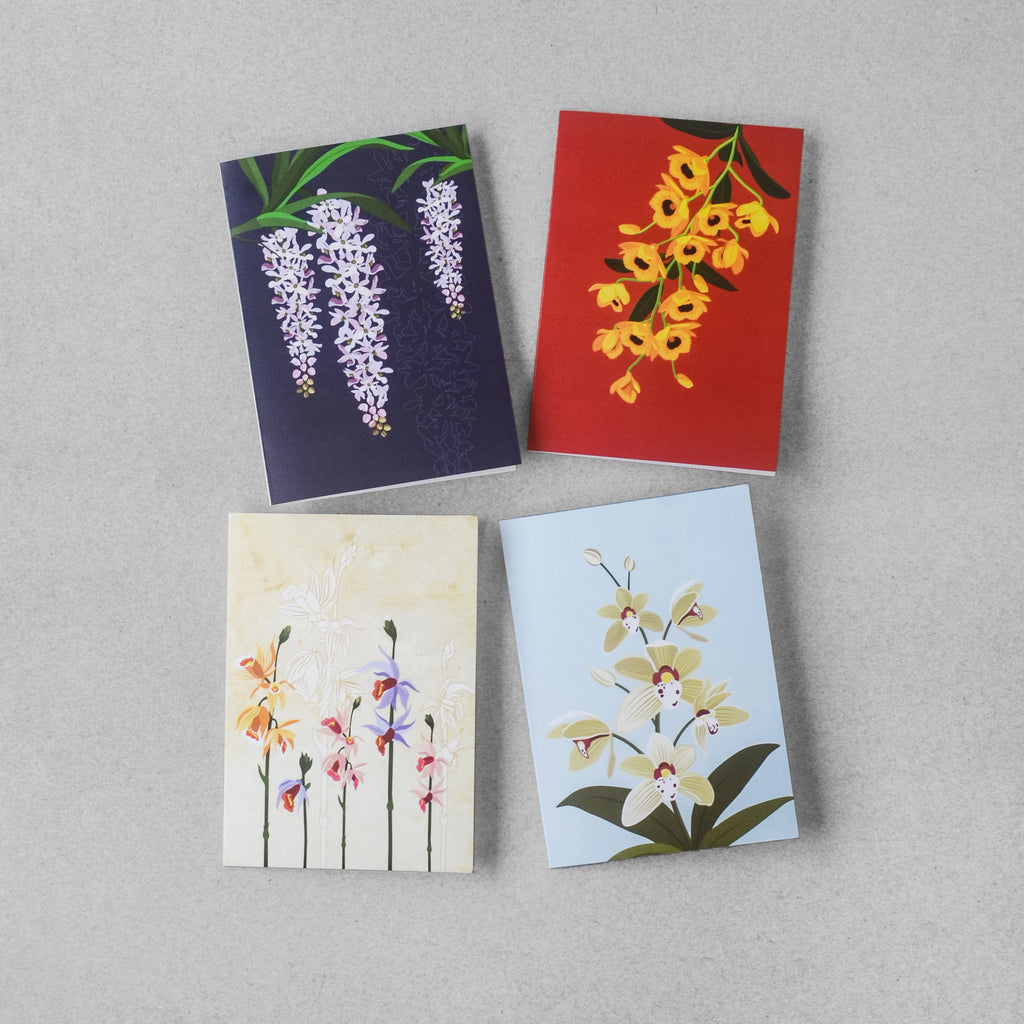 North-East Orchids Collection Greeting Cards - Set of 4 - NEST by Arpit Agarwal