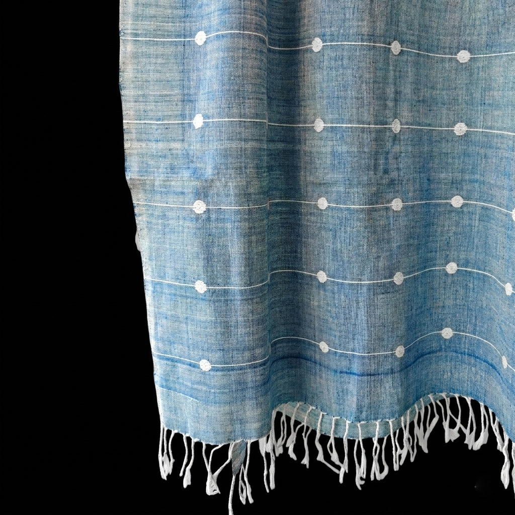 Sky Blue Kamakhya Inspired Cotton Stole - NEST by Arpit Agarwal