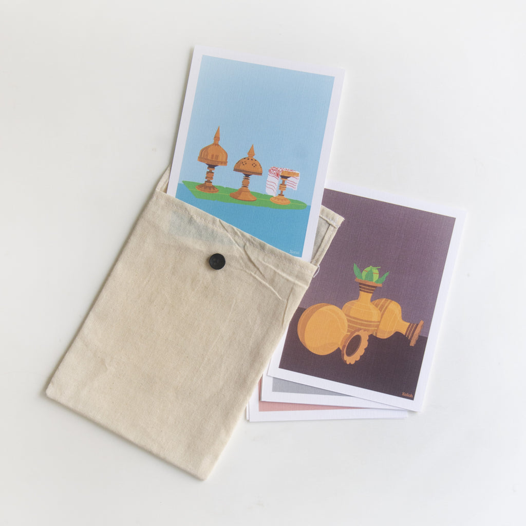 Objects of Assam Collection Postcards - Set of 8