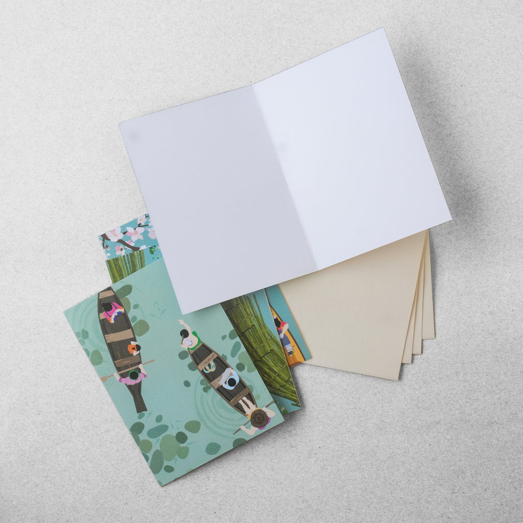 North-East View from the Top 2 Greeting Cards - Set of 4 - NEST by Arpit Agarwal