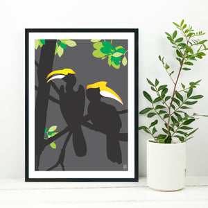 Great Hornbill Grey - Print Only - NEST by Arpit Agarwal