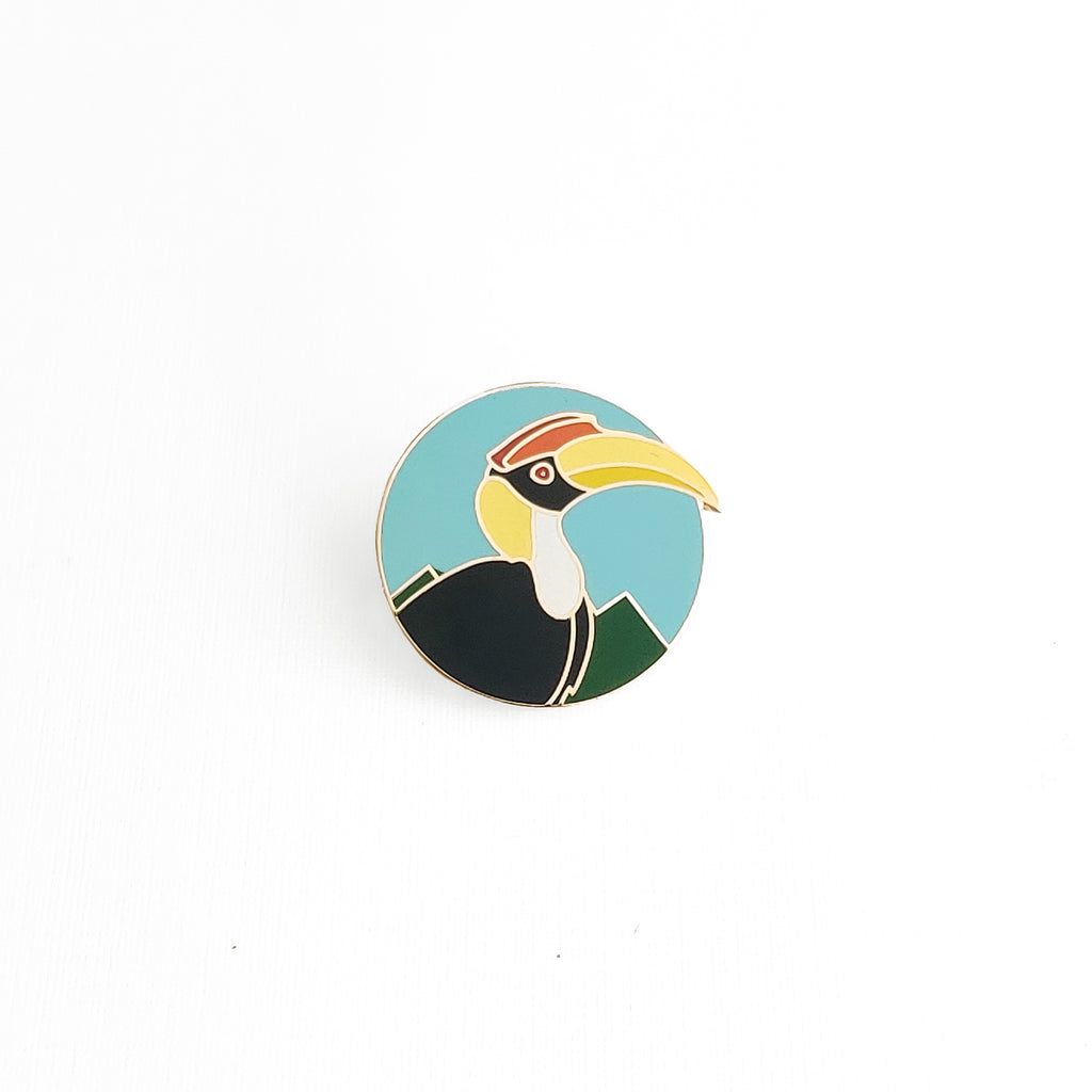 Nagaland Hornbill Lapel Pin - Blue - NEST by Arpit Agarwal