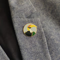 Nagaland Hornbill Lapel Pin - Grey - NEST by Arpit Agarwal
