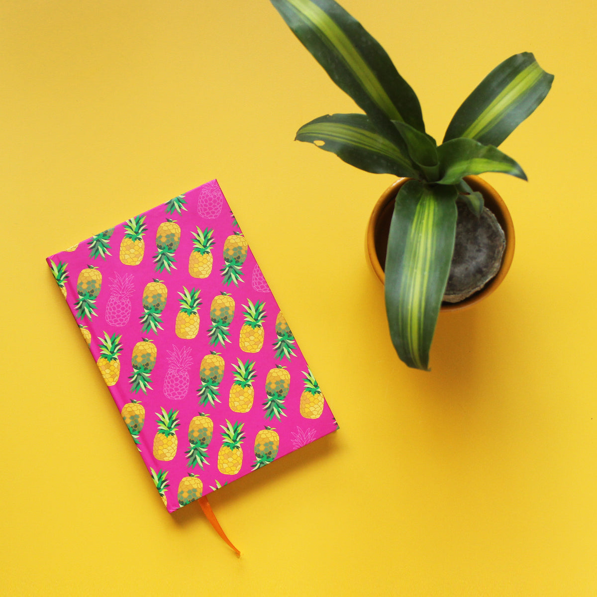 Meghalaya Pineapple Pattern Pink Notebook - NEST by Arpit Agarwal
