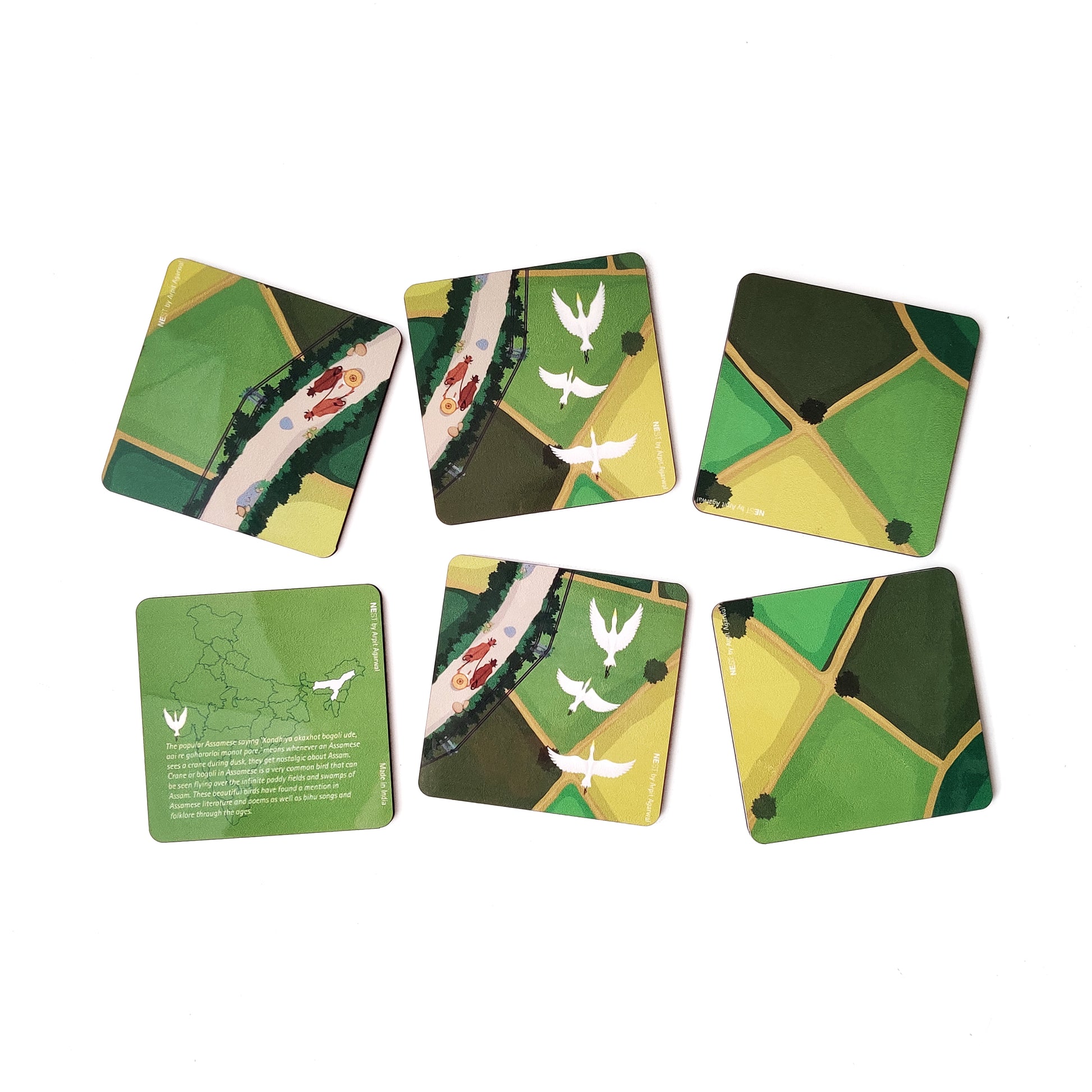 Assam Bogoli Coasters - Set of Six