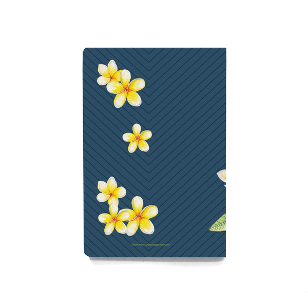 Botanical Frangipani Blue Soft Cover Notebook