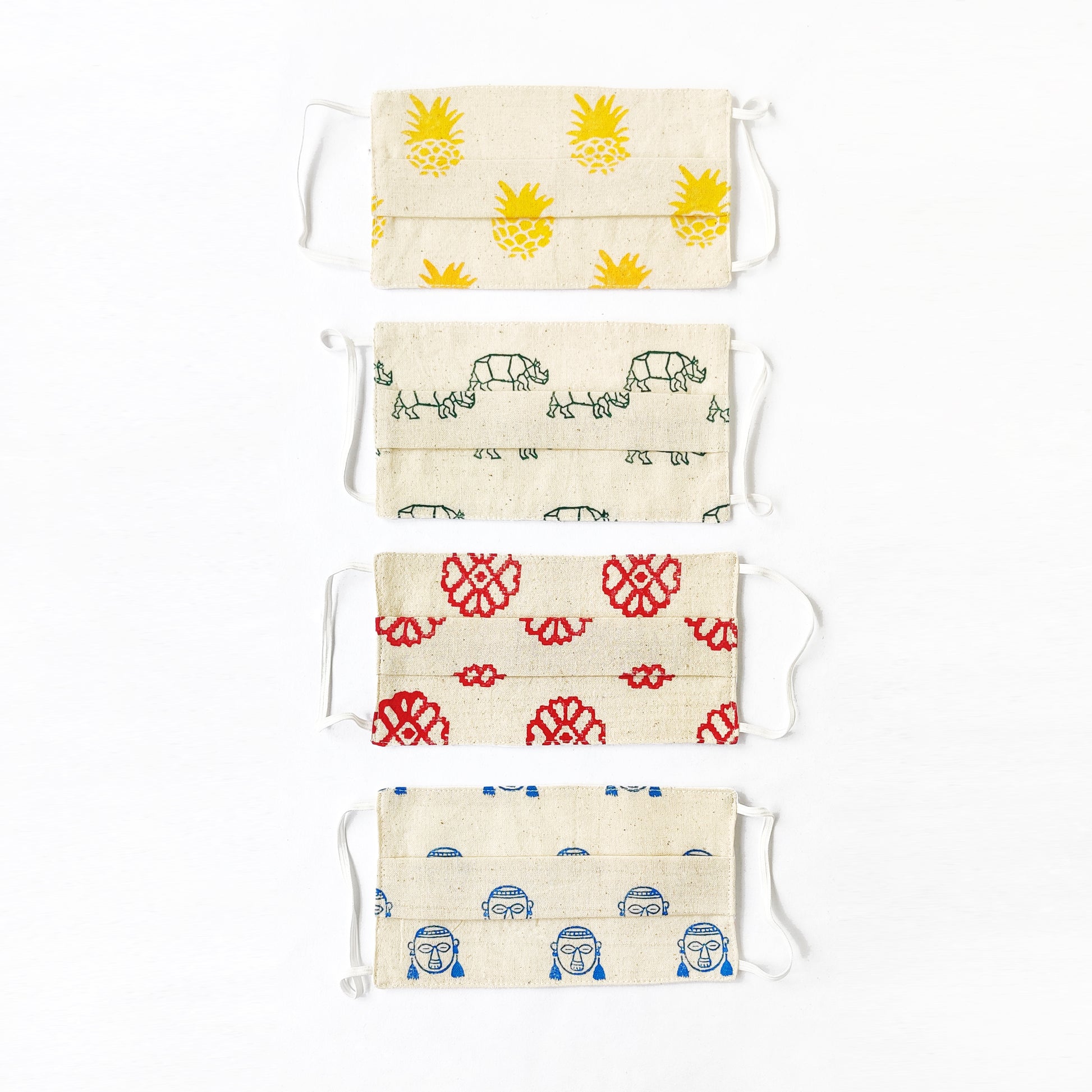 NorthEast Inspired Cotton Masks - Set 2 - Set of Four - NEST by Arpit Agarwal