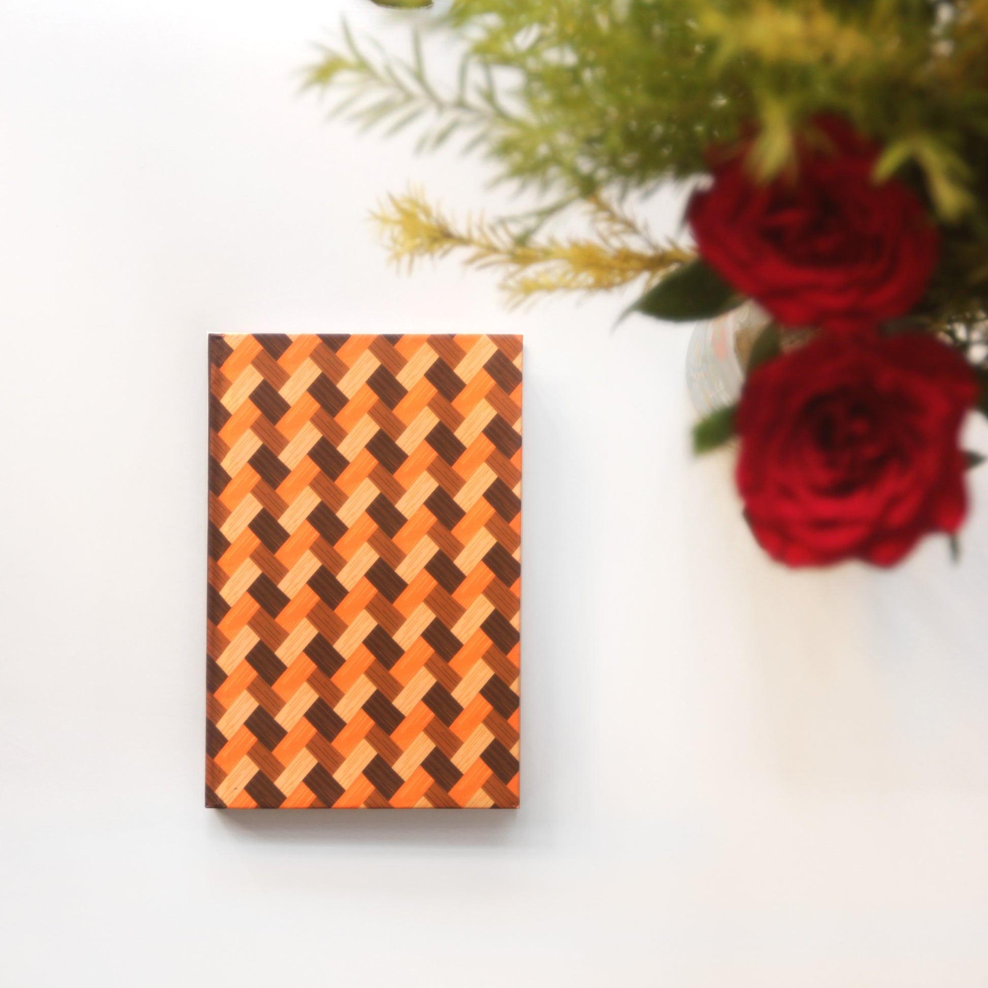 Rust Brown Bamboo Mat Pattern Notebook - NEST by Arpit Agarwal