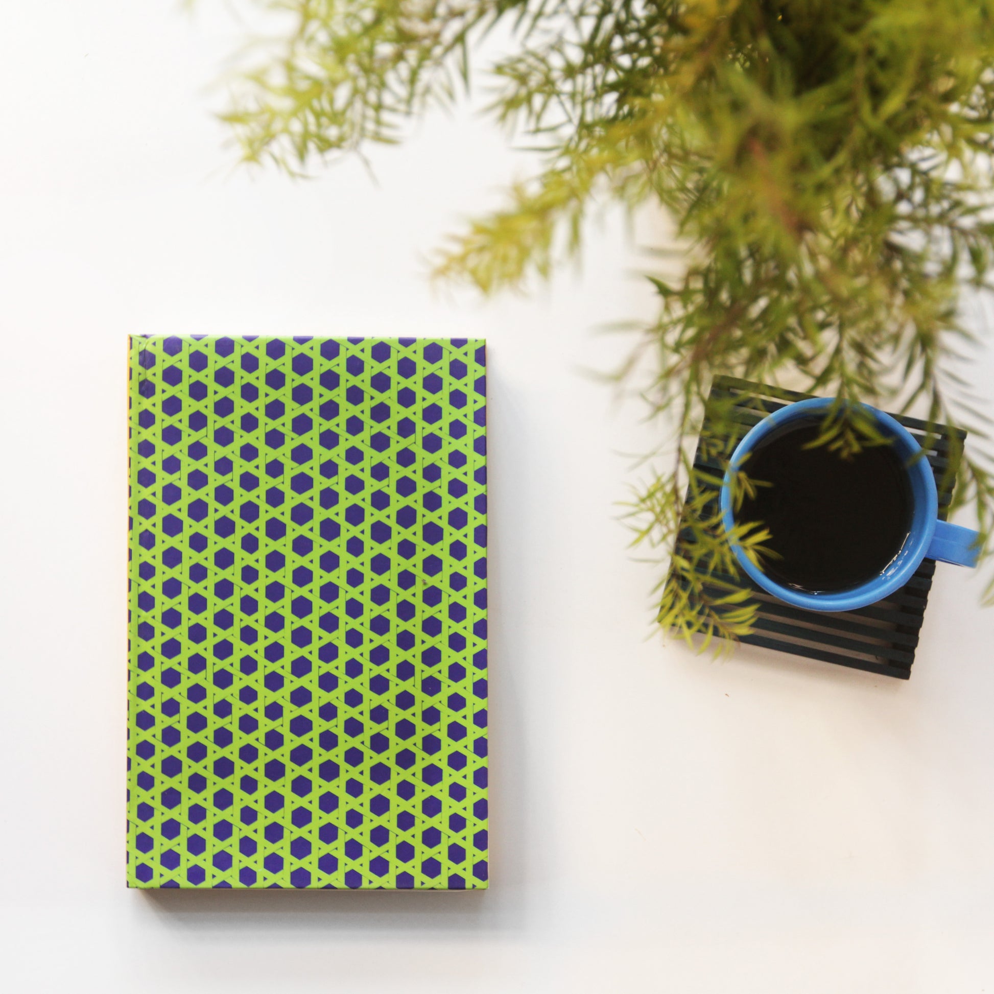 Lime Green Jaapi Weave Notebook - NEST by Arpit Agarwal