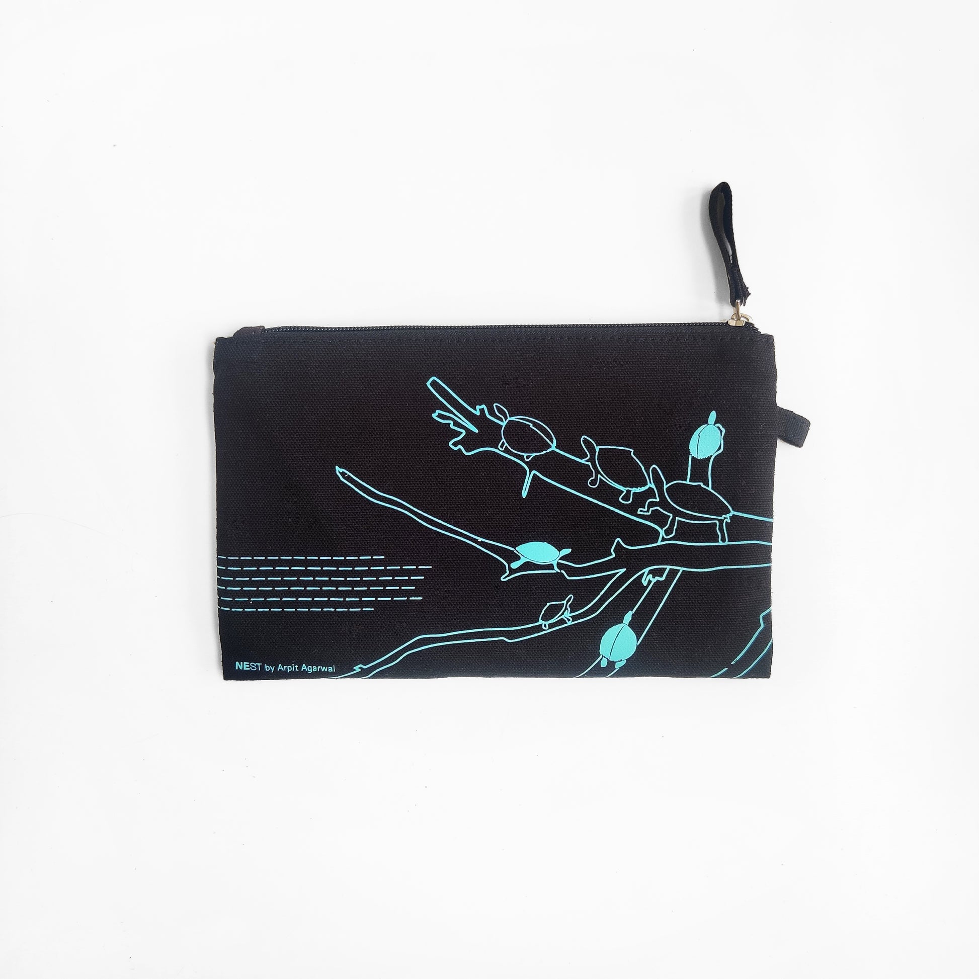 Assam Roofed Turtle Canvas Utility Pouch - Teal