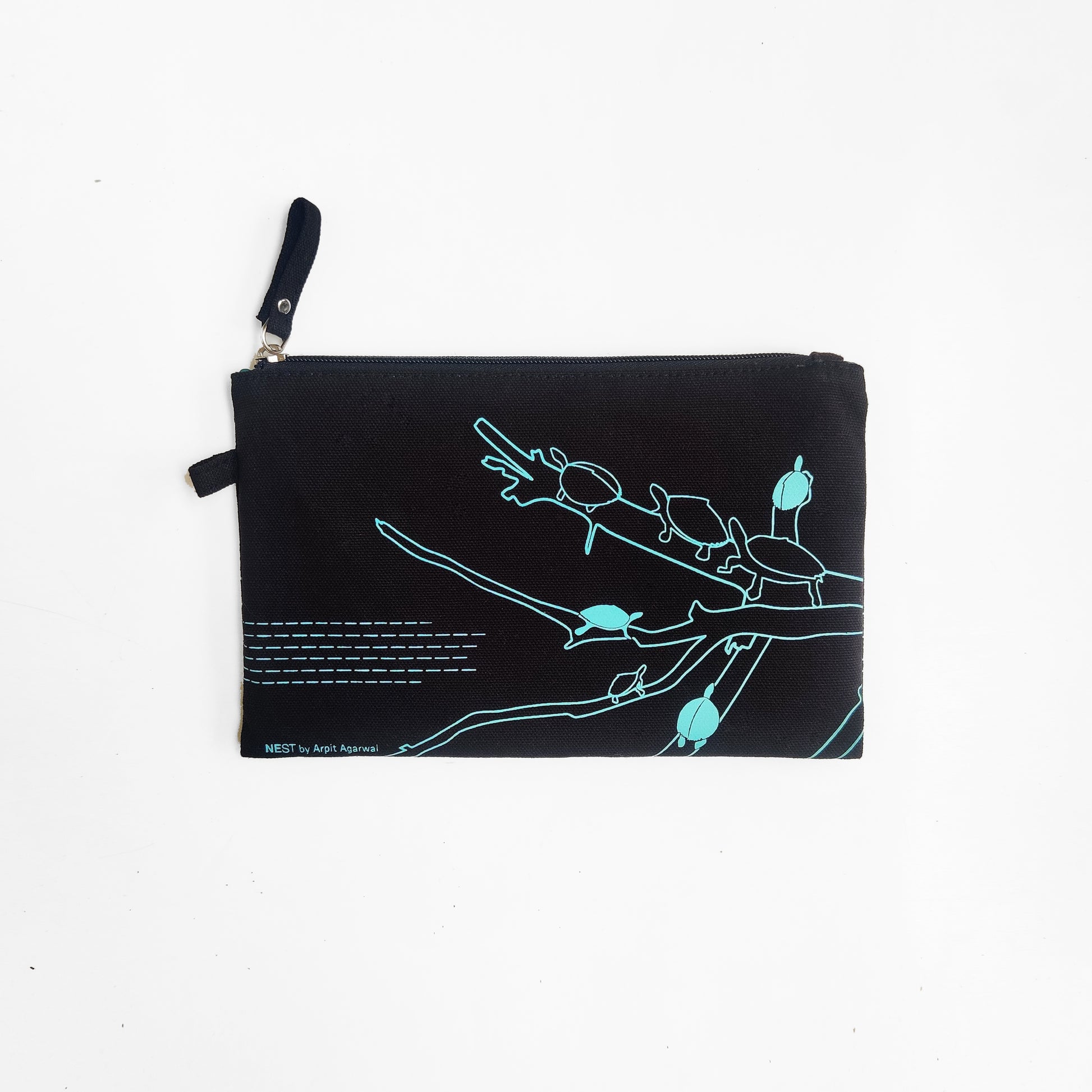 Assam Roofed Turtle Canvas Utility Pouch - Teal