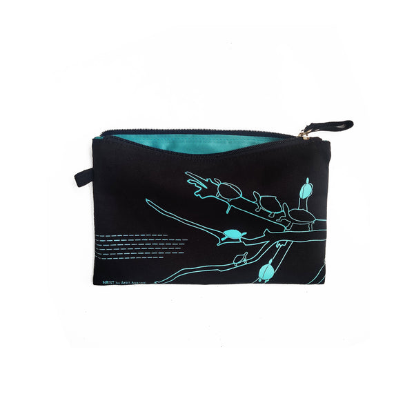 Assam Roofed Turtle Canvas Utility Pouch - Teal