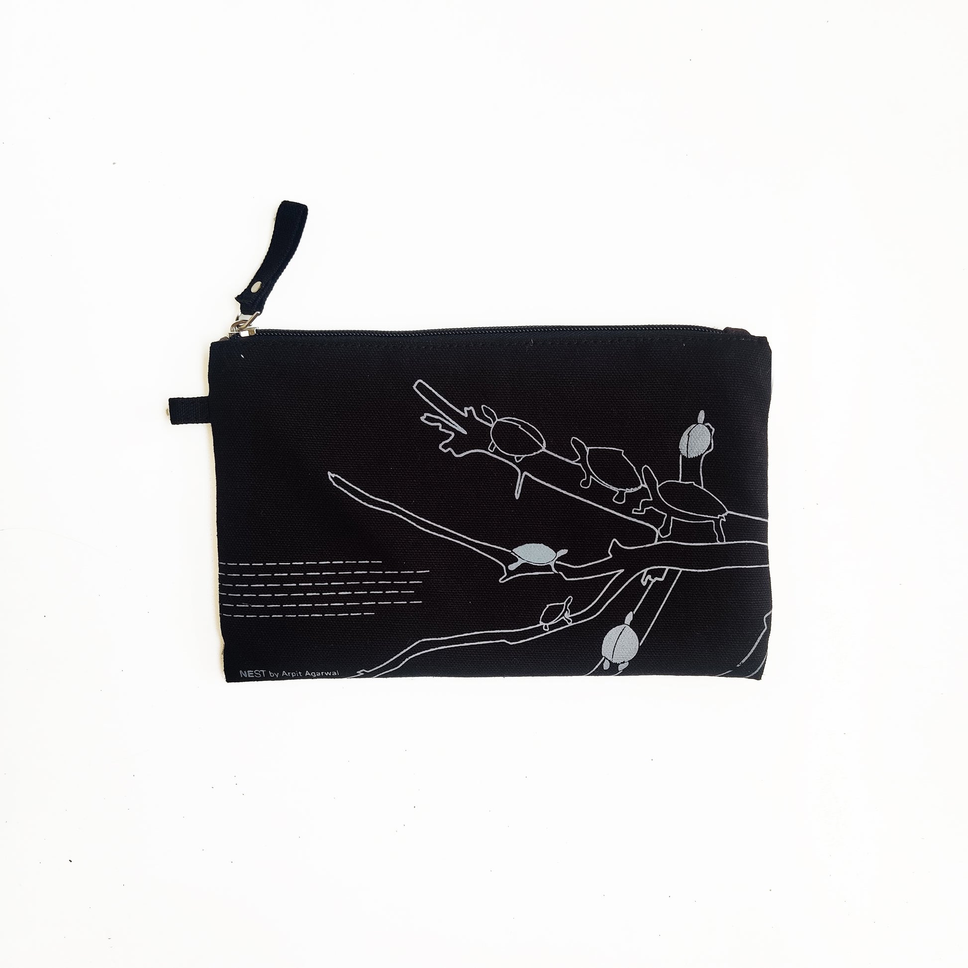Assam Roofed Turtle Canvas Utility Pouch - Grey
