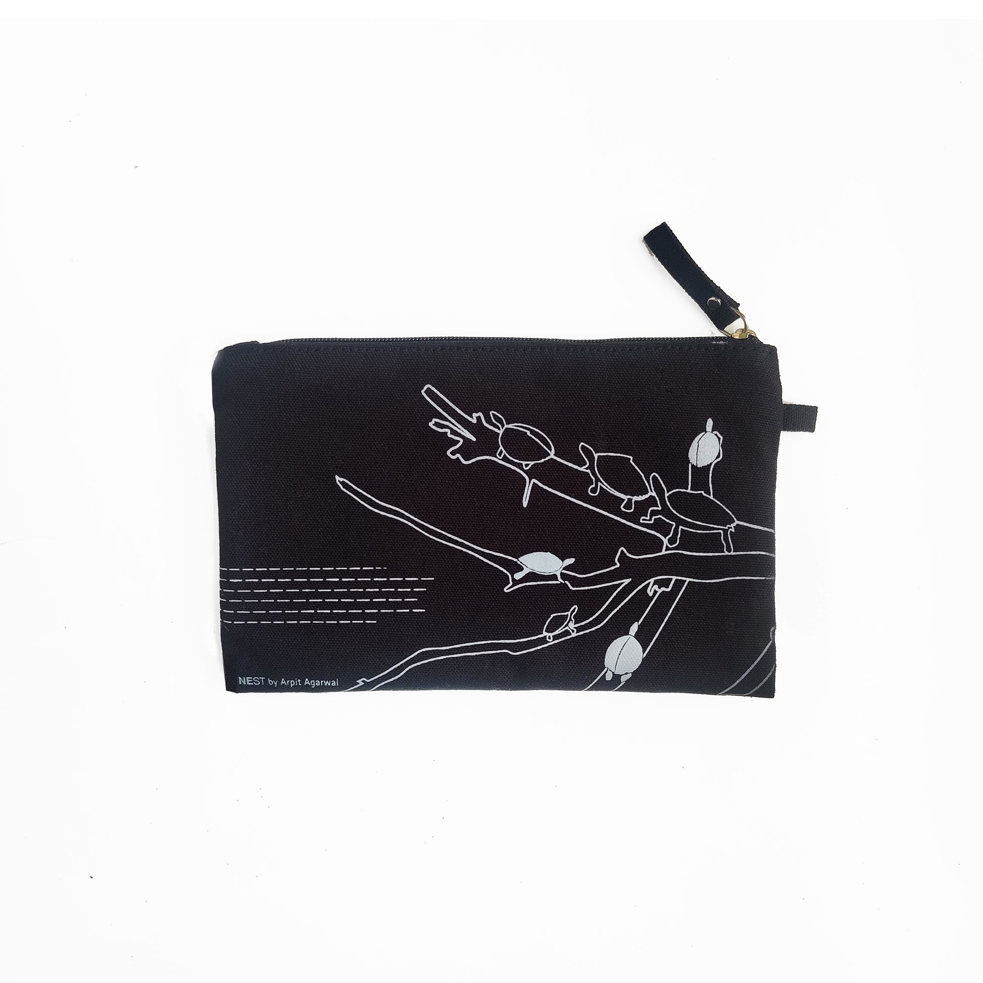 Assam Roofed Turtle Canvas Utility Pouch - Grey