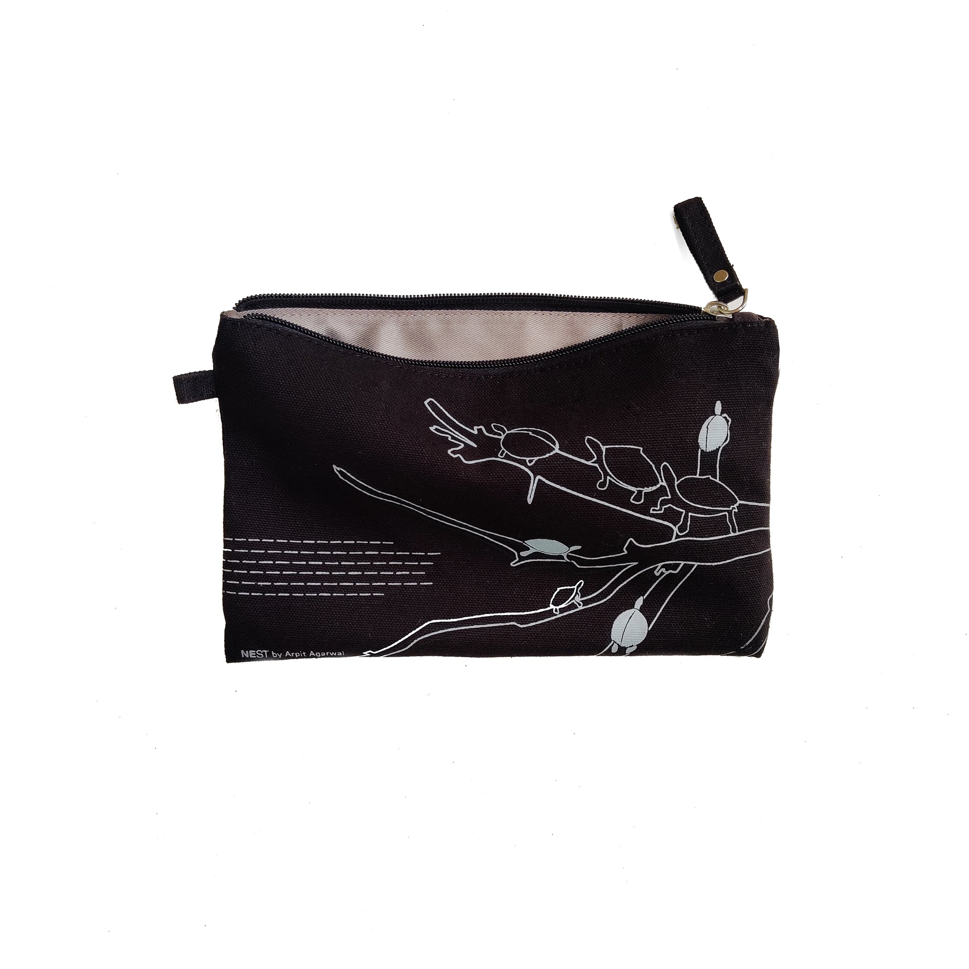 Assam Roofed Turtle Canvas Utility Pouch - Grey