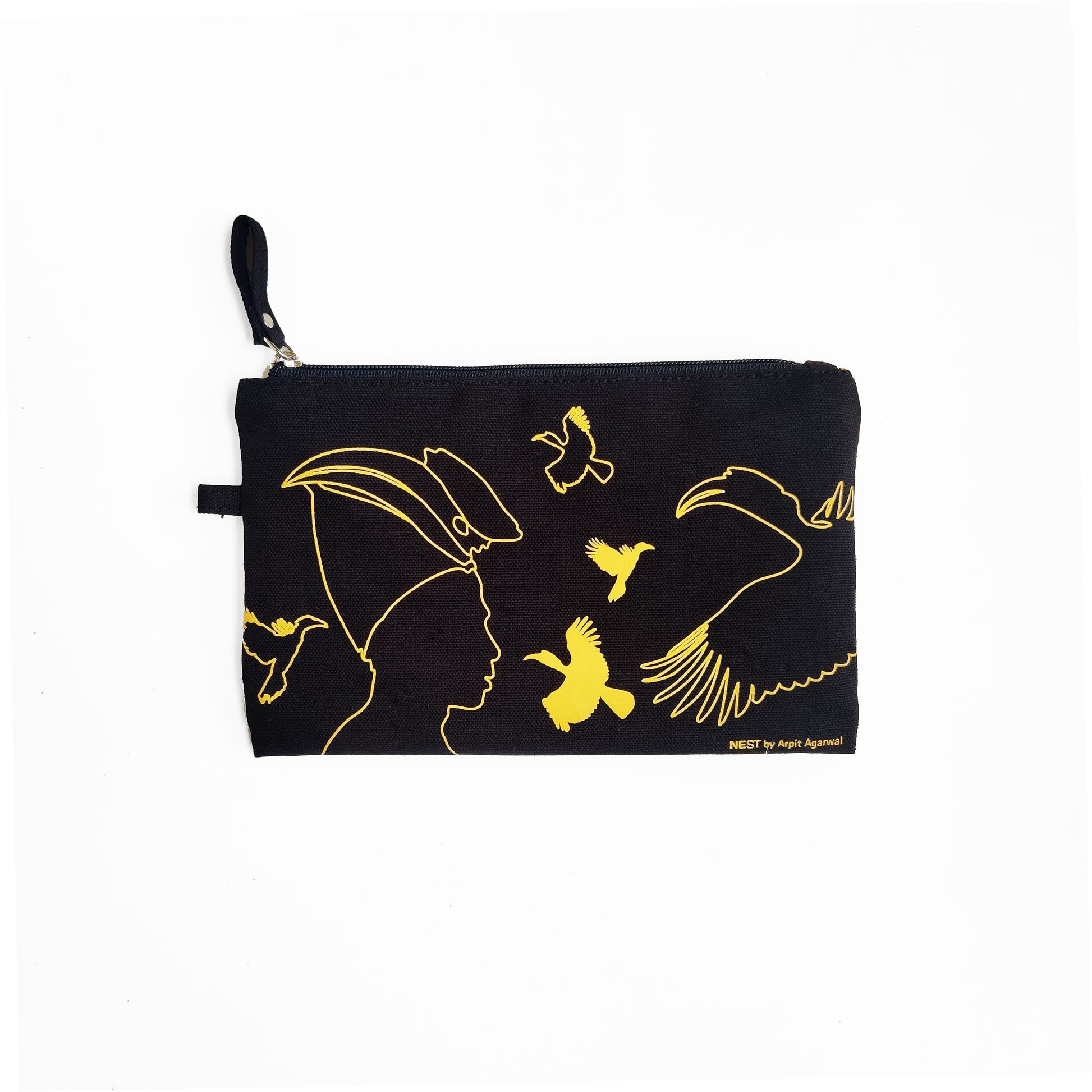 Great Hornbill Canvas Utility Pouch - Yellow
