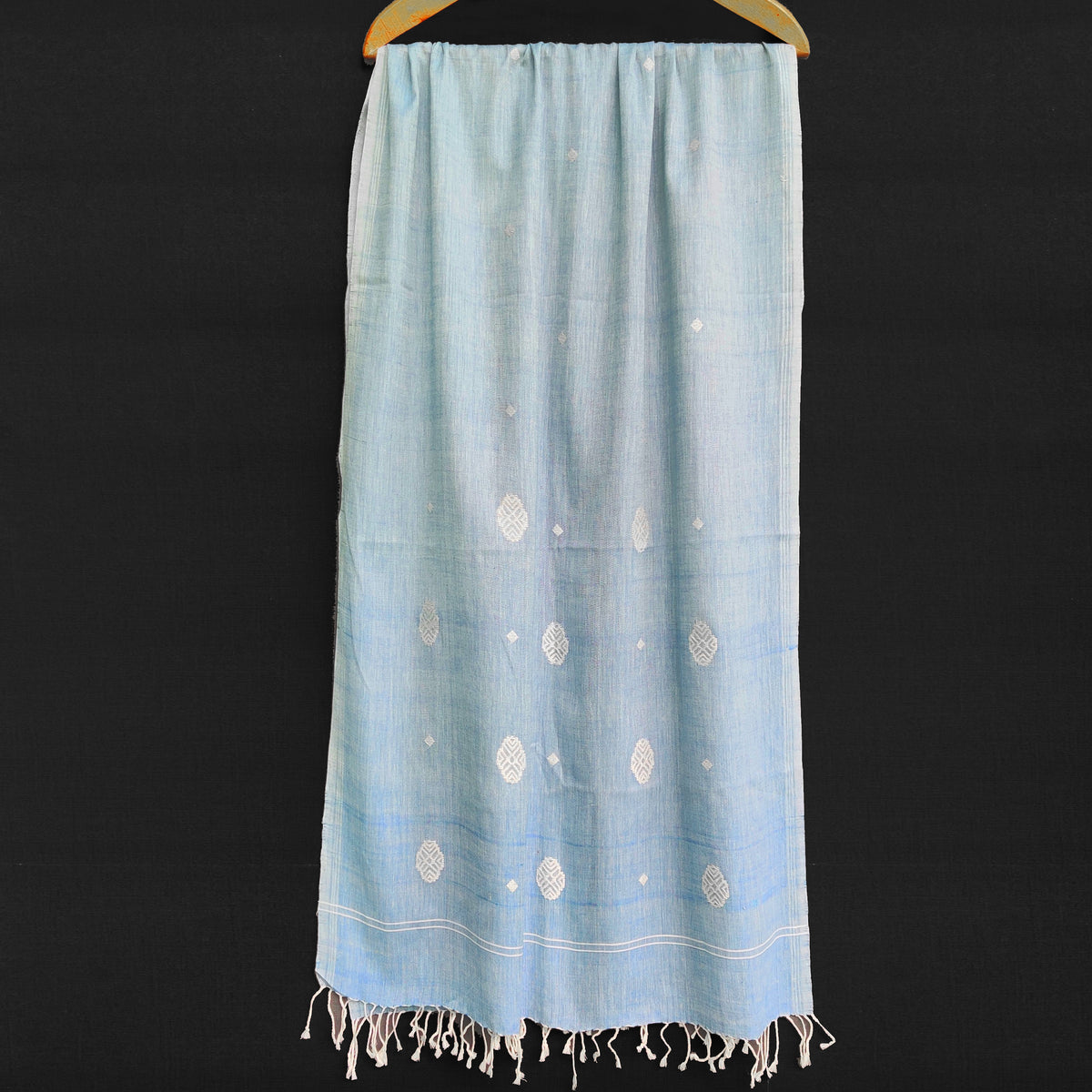 Sky Blue Phoolam Pattern Cotton Stole