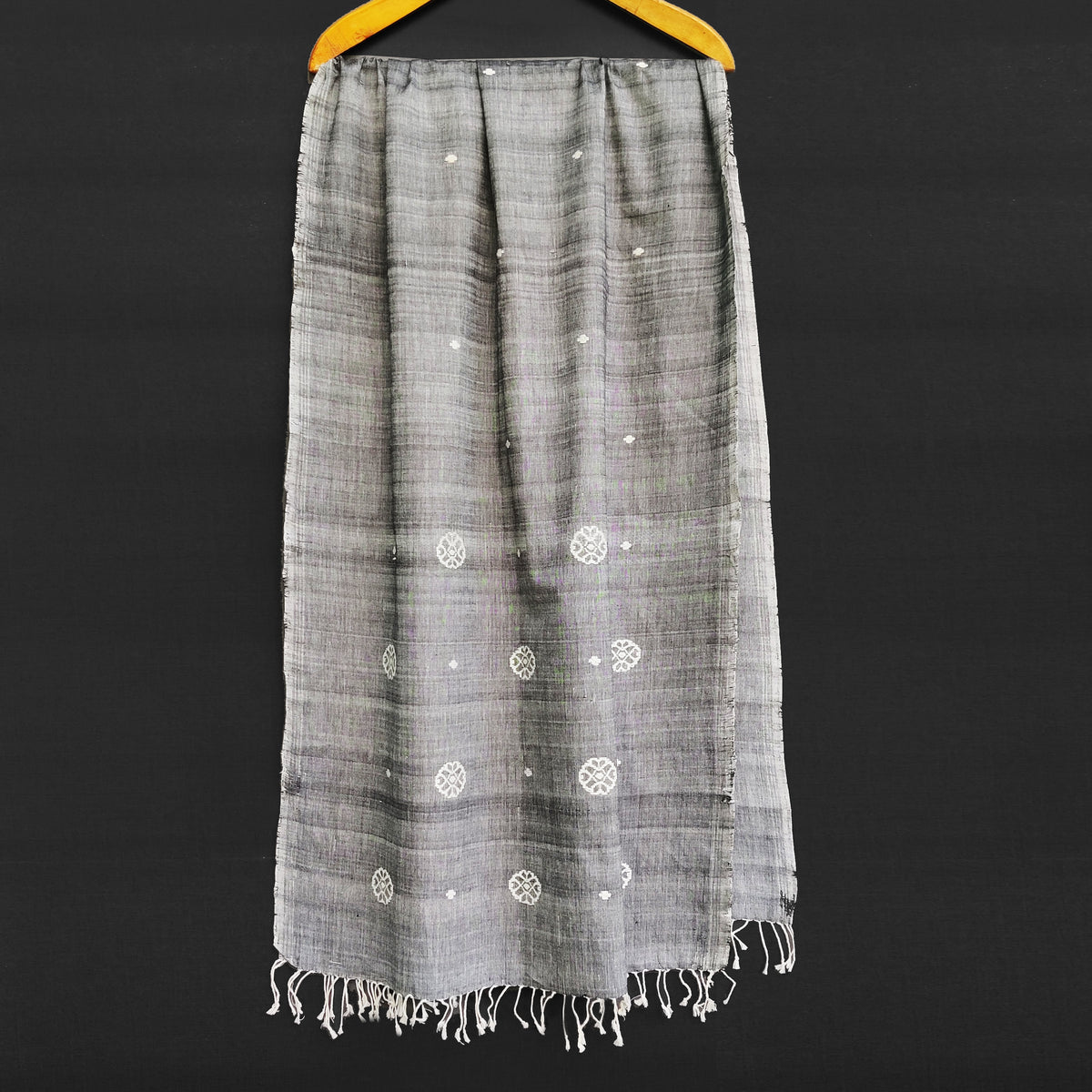 Melange Grey Xopun Pattern Cotton Stole