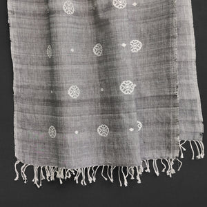 Melange Grey Xopun Pattern Cotton Stole
