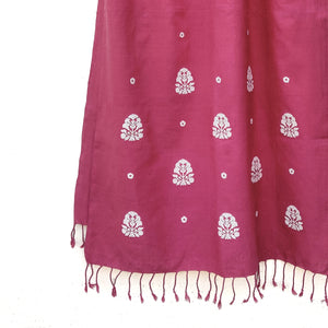 Rouge Pink Ranghar Pattern Cotton Stole