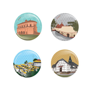 Monuments of North-East India Fridge Magnets - Set of Four