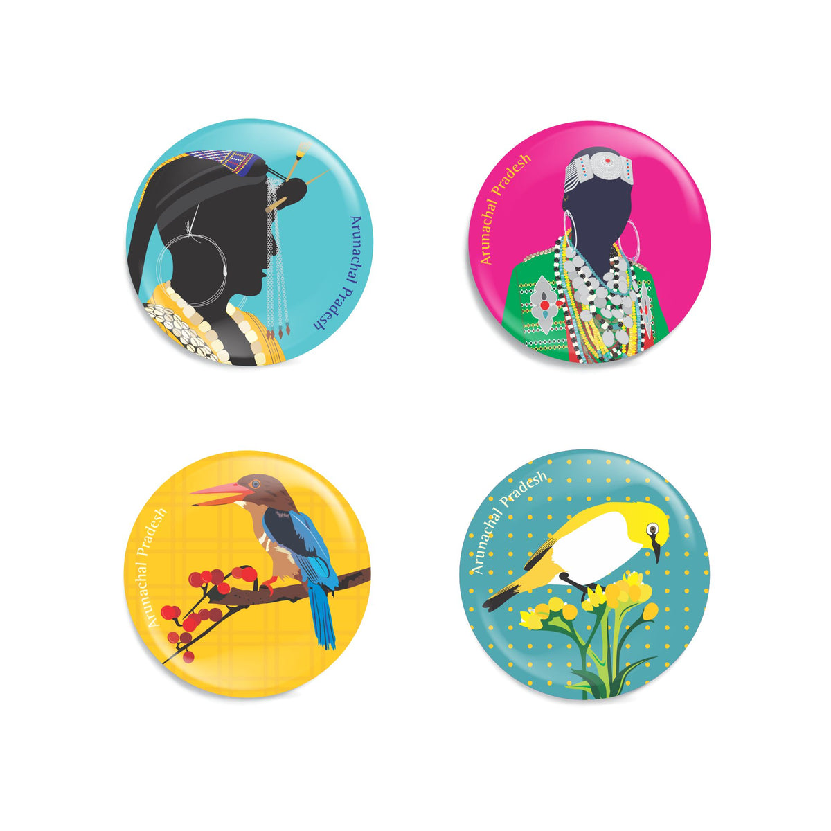 Symbols of Arunachal Pradesh - Set of Four - NEST by Arpit Agarwal