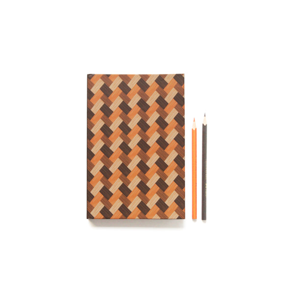 Rust Brown Bamboo Mat Pattern Notebook - NEST by Arpit Agarwal