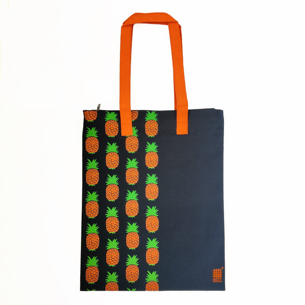 Pineapple Inspired Carry Everywhere Tote - Navy - NEST by Arpit Agarwal