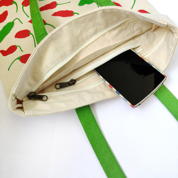 Ghost Chilli Inspired Carry Everywhere Tote - Natural - NEST by Arpit Agarwal