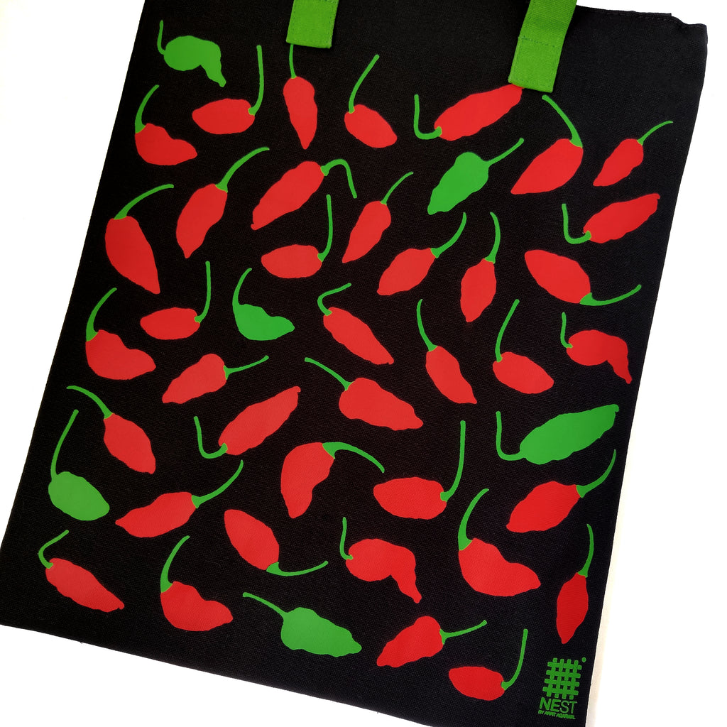 Ghost Chilli Inspired Carry Everywhere Tote - Black - NEST by Arpit Agarwal