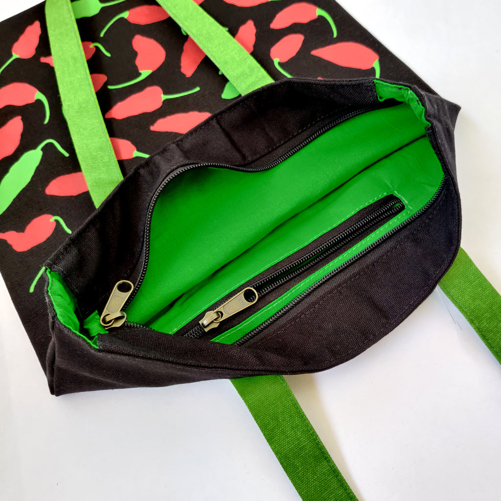 Ghost Chilli Inspired Carry Everywhere Tote - Black - NEST by Arpit Agarwal