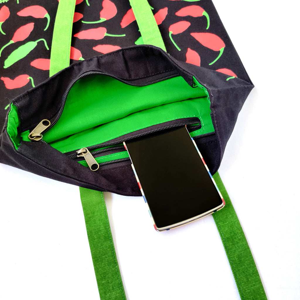 Ghost Chilli Inspired Carry Everywhere Tote - Black - NEST by Arpit Agarwal
