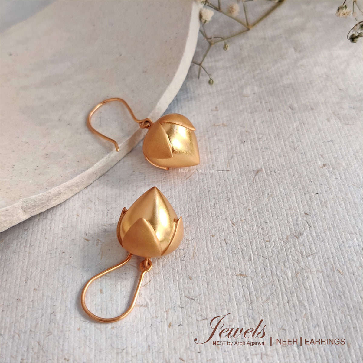 Neer Fish Hook Earrings - NEST by Arpit Agarwal