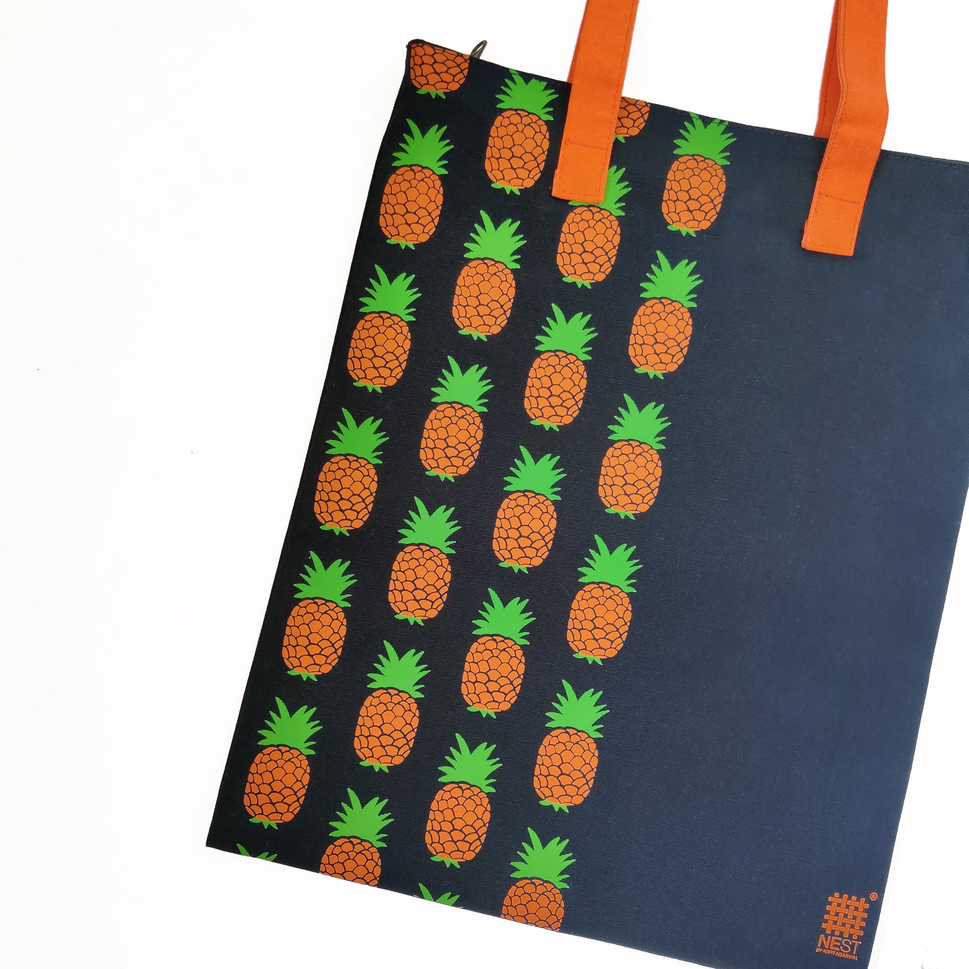 Pineapple Inspired Carry Everywhere Tote - Navy - NEST by Arpit Agarwal