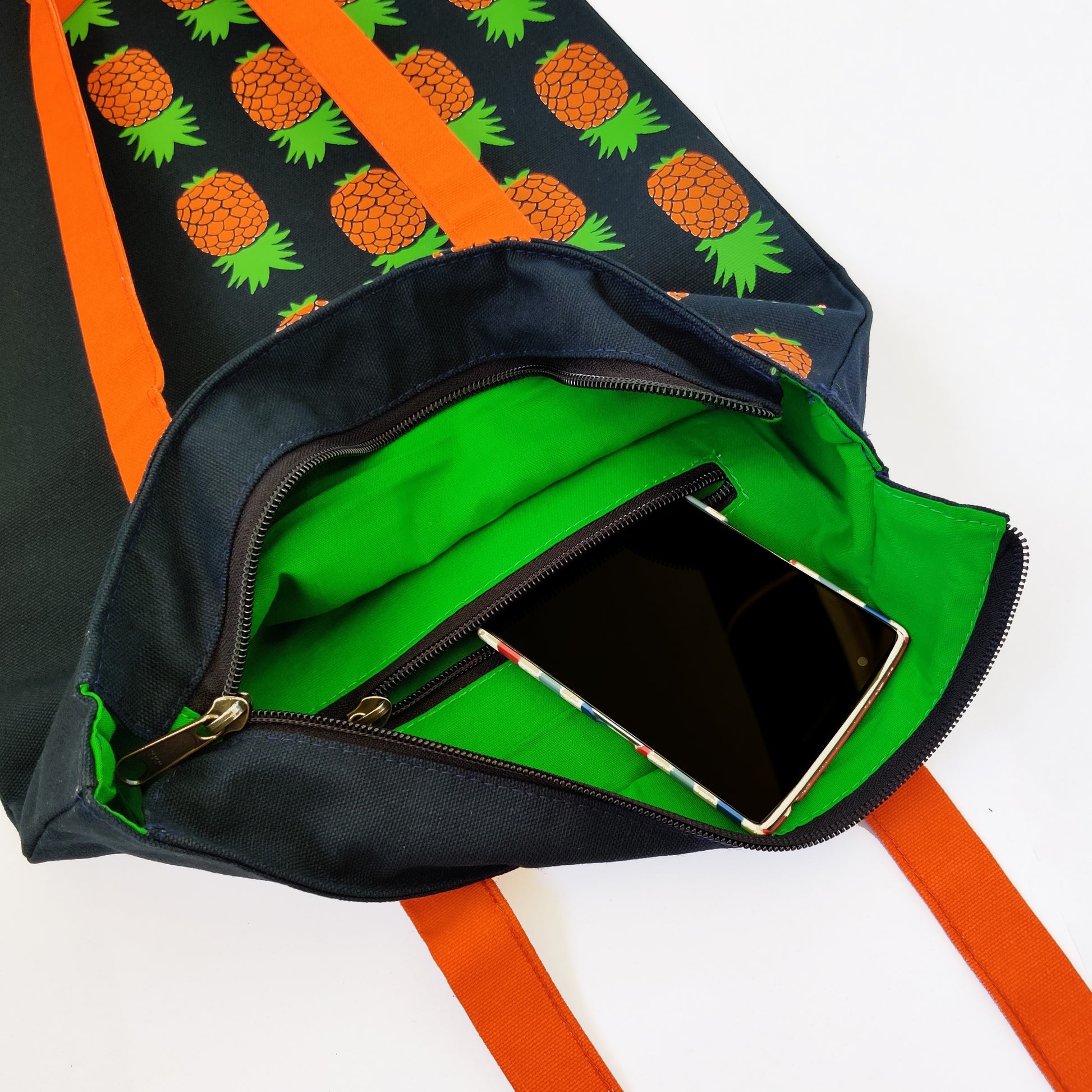 Pineapple Inspired Carry Everywhere Tote - Navy - NEST by Arpit Agarwal