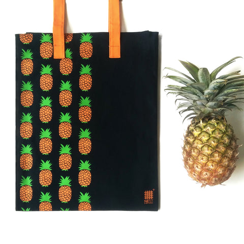 Pineapple Inspired Carry Everywhere Tote - Navy - NEST by Arpit Agarwal