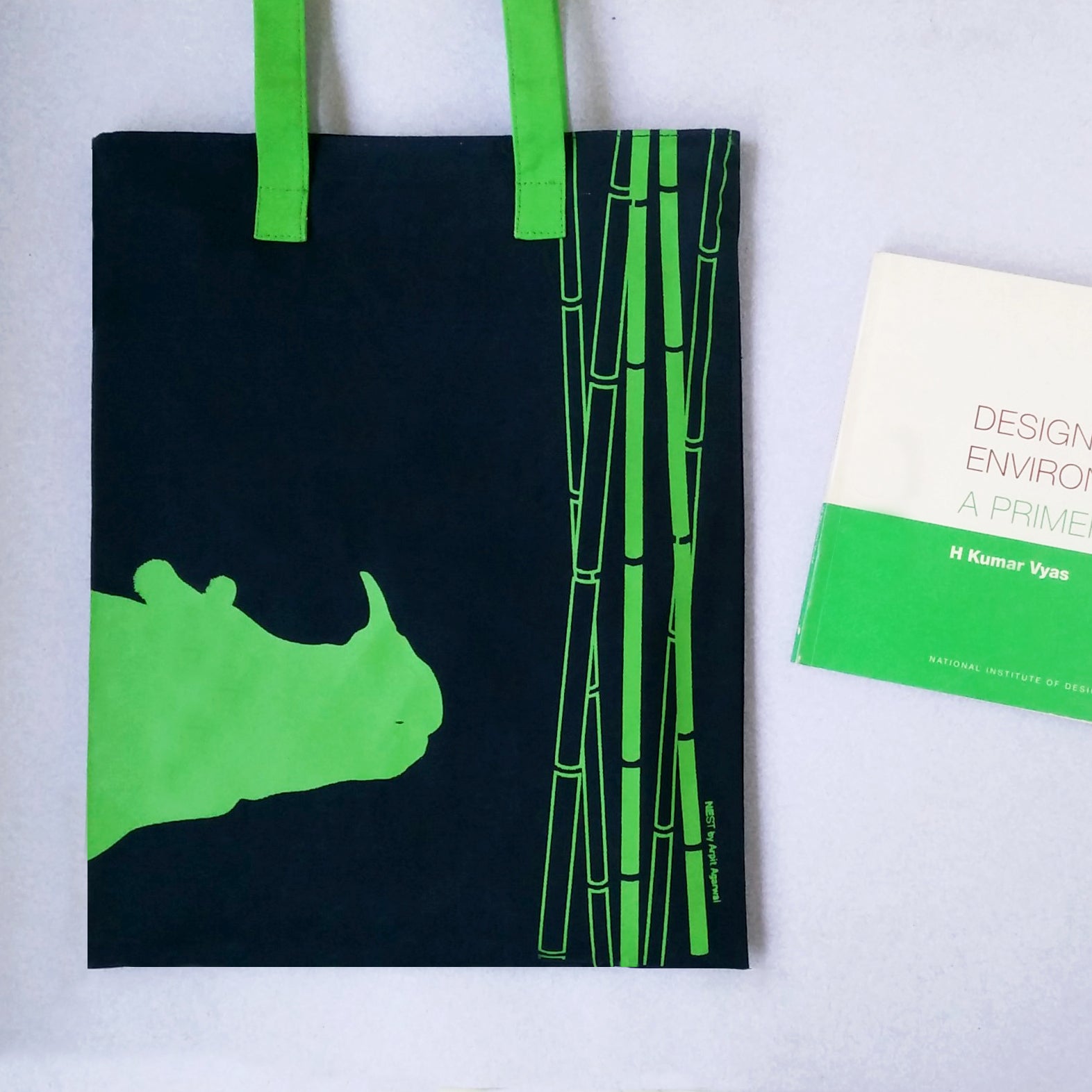 Rhino Inspired Carry Everywhere Tote - Navy - NEST by Arpit Agarwal